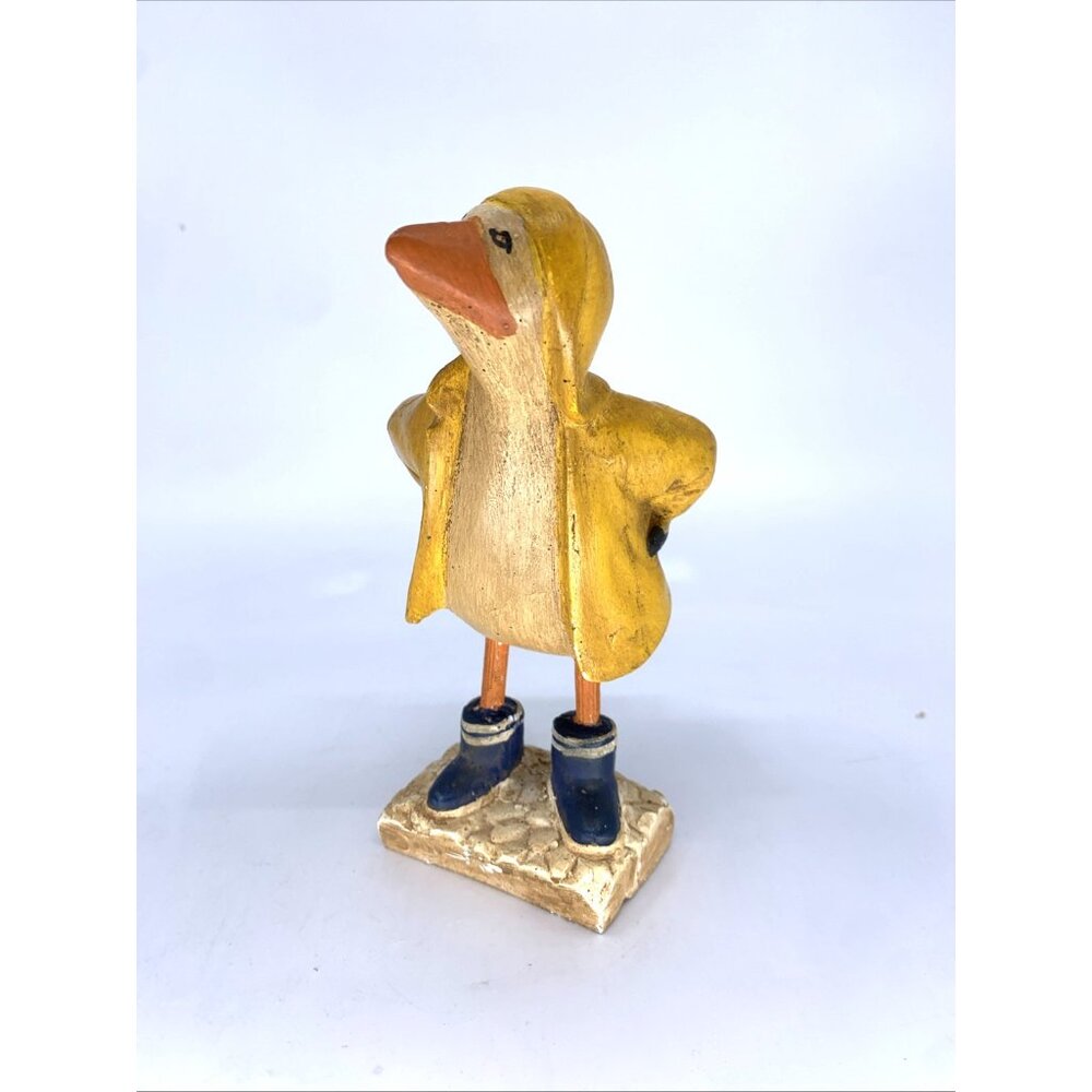 Yannick Servel Signed Folk Art Seagull Resin Carving Curious Bird 6.5" Tall Vtg